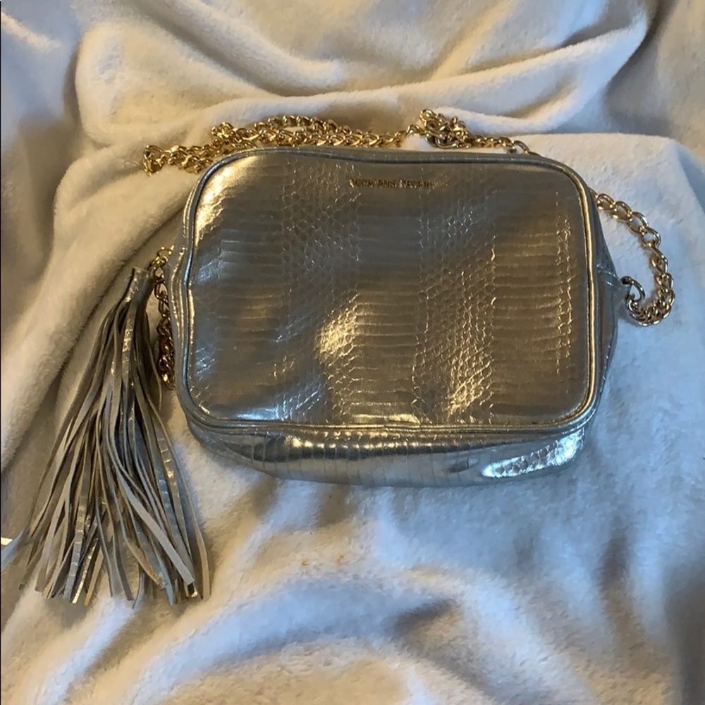 Victoria’s Secret Silver Crossbody Bag Gold Chain